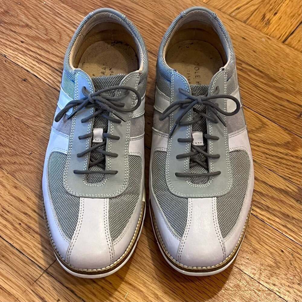 Cole Haan Grand.OS Gray Leather and Mesh Oxford Casual Shoes Sneakers Comfort 9M